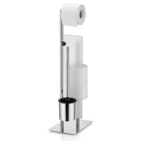Kela 22494 Toilettengarnitur Style mit Ersatzrollenhalter Metall glänzend 26,0x18,0x71,0cm