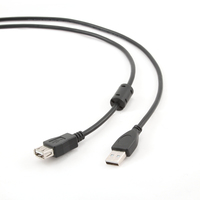 Gembird 1.8m USB 2.0 A M/FM USB kábel 1,8 M USB A Fekete