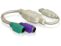 DeLOCK USB to PS/2 Adapter kabel PS/2 2x 6-p Mini-DIN USB A