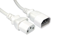 Cables Direct IEC Extension Cable C13 / C14 0.5m White C14 coupler C13 coupler