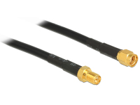 DeLOCK 1m CFD200 coaxial cable RP-SMA Black