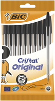 BIC Cristal Original, Penne Nere a Sfera (Punta 1mm), Confezione da 10