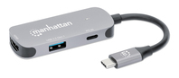 Manhattan 190299 station d'accueil Avec fil USB 3.2 Gen 1 (3.1 Gen 1) Type-C Argent