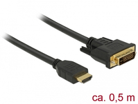 DeLOCK 85651 câble vidéo et adaptateur 0,5 m HDMI Type A (Standard) DVI Noir