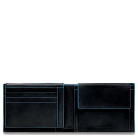 Piquadro PU1392B2R/N portafoglio, portacarte e portadocumenti da viaggio Nero, Blu Pelle, Poliestere
