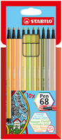 STABILO Pen 68 filctoll Többszínű 10 db