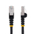 StarTech.com 50cm CAT6a Ethernet Cable - Black - Low Smoke Zero Halogen (LSZH) - 10GbE 500MHz 100W PoE++ Snagless RJ-45 w/Strain Reliefs S/FTP Network Patch Cord