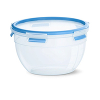 Emsa CLIP & CLOSE transparente Frischhaltedose rund, 2,6 Liter aus Kunststoff -
