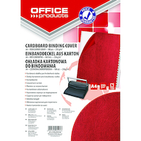 Okładki do bindowania OFFICE PRODUCTS, karton, A4, 250gsm, skóropodobne, 100szt., czerwone
