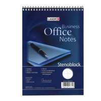 LANDRÉ Office A5 kopf-spiralgebundener Stenoblock, liniert mit Mittellinie, 40 Blatt, blau