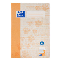 Oxford Recycling A4 Schulheft, Lineatur 3 mit weißem Rand, 16 Blatt, OPTIK PAPER® 100% recycled, geheftet, orange