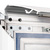 Regenwasserfester Kundenstopper / Plakatständer WindSign „Seal”, 44 mm Profil, silber / grau, mit Topschild