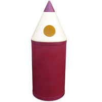 Micro Pencil Litter Bin - 42 Litre - Maroon - Galvanised Steel Liner