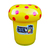 Mushroom Litter Bin - 90 Litre - with Spots and Owl Graphic - Yellow (10-14 working days) - Galvanised Steel Liner