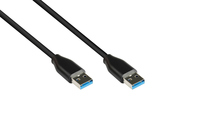 Anschlusskabel USB 3.2 Gen.2 (10GBit/s / 3A), Stecker A an Stecker A, CU, schwarz, 1m, Good Connecti