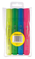 Textmarker Neon-Textmarker 438, gelb, grün, blau, pink, Etui mit 4 Stück