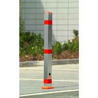 Barrier post made of tubular steel