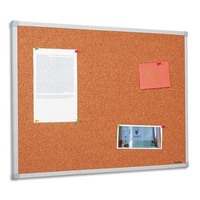 BI-OFFICE Tableau d'affichage en Li�ge, cadre en PVC Gris - Format : L120 x H90 cm