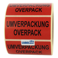 Verpackungsetiketten Umverpackung - 100 x 50 mm - 1.000 Versandaufkleber auf 1 Rolle/n, Papier permanent