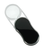 Normalansicht - Ecobra LED-Einschlaglupe mit trendiger Klavierlack-Optik, Linse Ø 35 mm, Vergrößerung 3 x