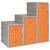 Plastic lockers, 600mm height, orange door