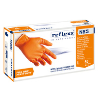 Guanti in nitrile N85 - ultra resistenti - tg L - arancione - Reflexx - conf. 50 pezzi