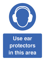 SPARTEX 25010K USE EAR PROTECTORS IN THIS AREA (400X300MM) SA VINYL