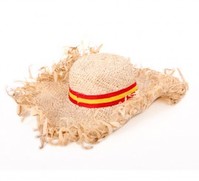 Sombrero de paja con cinta de la bandera de España T.Universal