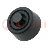 Quick mounting foot; black; polyetylene; A: 8mm; B: 20mm; C: 18mm