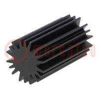 Heatsink; LED; Ø: 20mm; H: 37.5mm; black