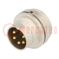 Connector: M16; socket; male; soldering; PIN: 5; 5A; 250V; IP40