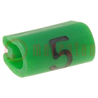 Markeringen; Aanduiding: 5; 1,5÷2mm; PVC; groen; -45÷70°C