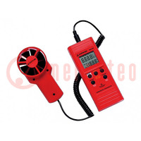 Thermo-anemometer; LCD; 0,01÷99,99m3/s; Res.snelh.met: 0,01m/s