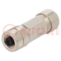 Plug; M12; PIN: 5; female; B code-Profibus; for cable; straight