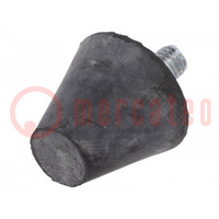 Vibroisolation foot; Ø: 20mm; Shore hardness: 40±5; 358N; 84N/mm