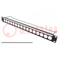 Mounting adapter; patch panel; RACK; screw; Thread: UNC 4-40; 19"