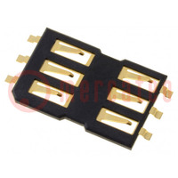 Connector: for cards; SIM; without cover,without ejector; SMT
