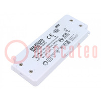 Power supply: switched-mode; LED; 20W; 12VDC; 1670mA; 198÷264VAC