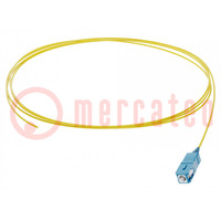 Pigtail en fibre optique; SC/UPC; 2m; Fibre Optique: 900um; jaune