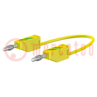 Cable de prueba; 60VDC; 30VAC; 19A; Long: 0,5m; amarillo-verde