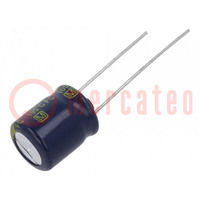 Kondenzátor: elektrolit; low ESR; THT; 100uF; 63VDC; Ø10x12,5mm
