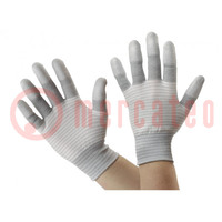 Protective gloves; ESD; M; polyamide,polyurethane,carbon fiber