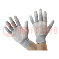Protective gloves; ESD; L; polyamide,polyurethane,carbon fiber