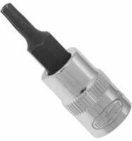 VIGOR T Schraubendreher-Einsatz, Vierkant hohl 6,3 mm (1/4"), Tamper Resistant TORX Profil, T15H, 37 mm lang