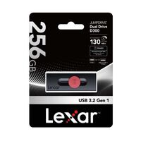 LEXAR 256GB DUAL TYPE-C AND TYPE-A USB 3.2 FLASH DRIVE UP TO 130MB/S READ