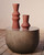 Peratallada keramische vaas in bruin, 42 cm