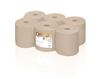 Produktabbildung - Satino PureSoft Handtuchrolle, soft beige, 2-lagig, 20,5 cm x 170,0 m, 6 Rollen/VE, unperforiert, 40 VE/Palette, Recycling