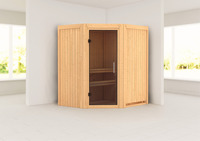 Sauna Narva mit Zubehör-Set, 170x151x198cm, Eckeinstieg