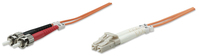 Intellinet Glasfaser LWL-Anschlusskabel, Duplex, Multimode, LC/ST, 62,5/125 µm, OM1, 5 m, orange