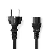 Nedis CEGL10030BK50 câble électrique Noir 5 m CEE7/7 Coupleur C13